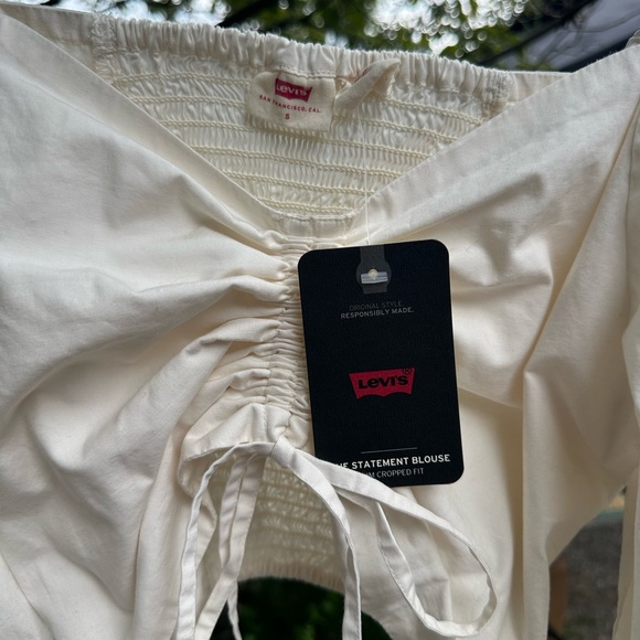 Levi's Off-White Ruched Blouse - Picture 5 of 7